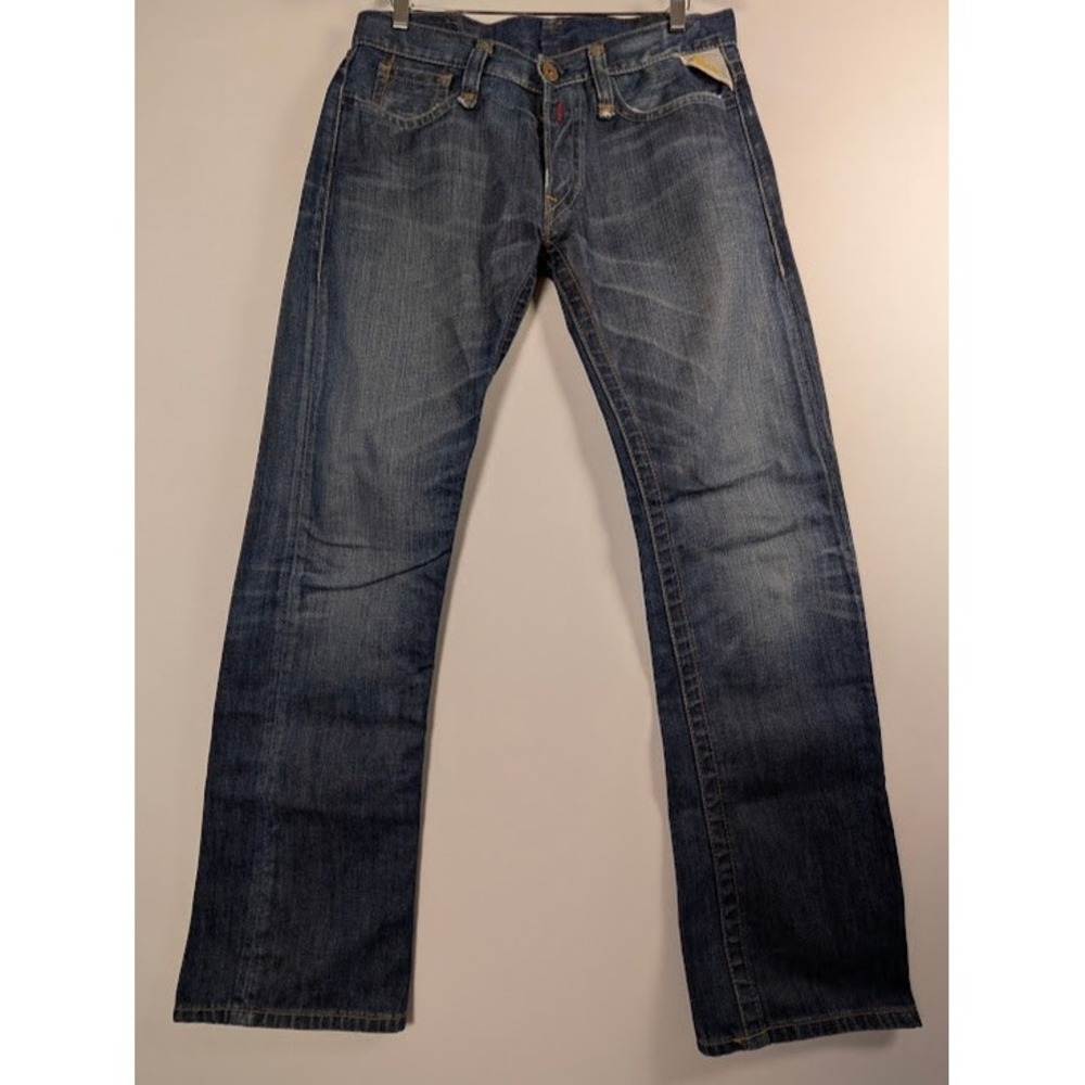 Replay Jeans MV-920A Mens Premium Distressed Button Fly (Actual Size 34x32) EUC